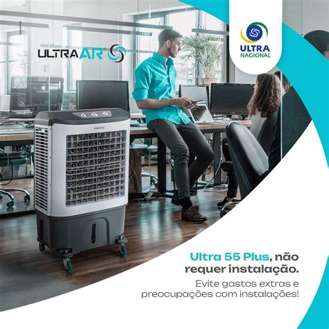 Climatizador de Ar Industrial Umidificador 55 Litros Portátil Ultraar