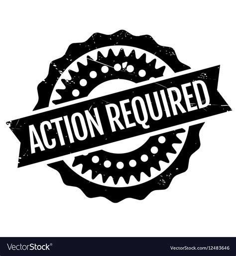 Action Required Rubber Stamp Royalty Free Vector Image