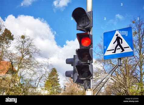 Red Light At Pedestrian Crossing Lights Hi Res Stock Photography And