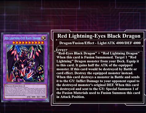 Card Presentation Red Lightning Eyes Black Dragon By Neo Redranger On