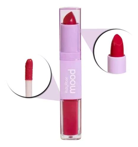 Labial Ruby Rose Batom Duo Ruby Rose Mood Vitamina E Cm G Mood