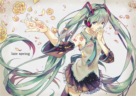 【初音ミク】バラの花とミクの美しいイラスト画像【ボカロ壁紙】