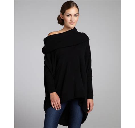 Autumn Cashmere Black Cashmere Oversized Cowl Neck Sweater In Black Lyst