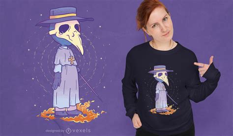 Baixar Vetor De Design De T Shirt Plague Doctor Kawaii