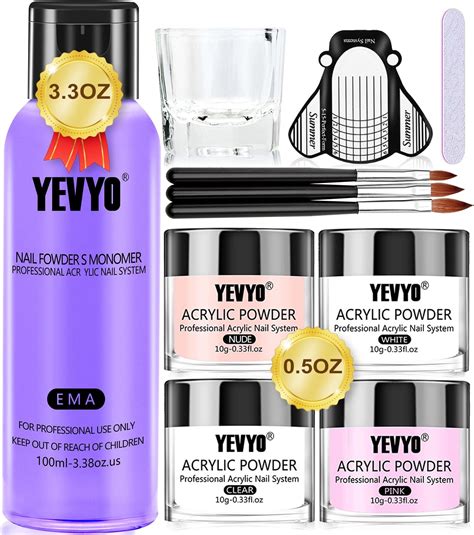 Amazon Acrylic Nail Kit Powder And Liquid Set With Clear Nude Pink White Powder And
