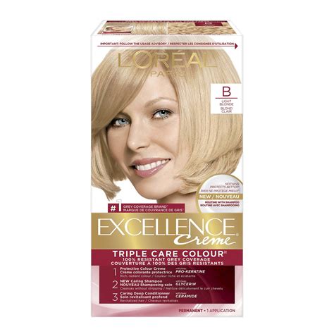 L Or Al Paris Excellence Cr Me Permanent Hair Color B Light Blonde 100 Grey Coverage Hair Dye 1
