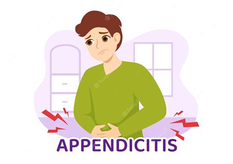 Premium Vector | Appendicitis Illustration with Inflammation of the ...