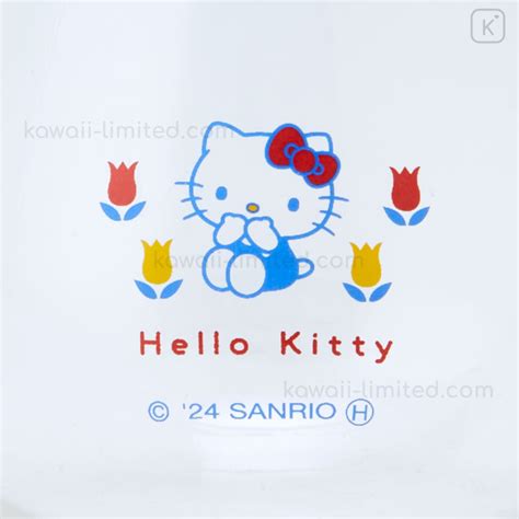 Japan Sanrio Swaying Glass Tumbler Hello Kitty Flower Kawaii Limited