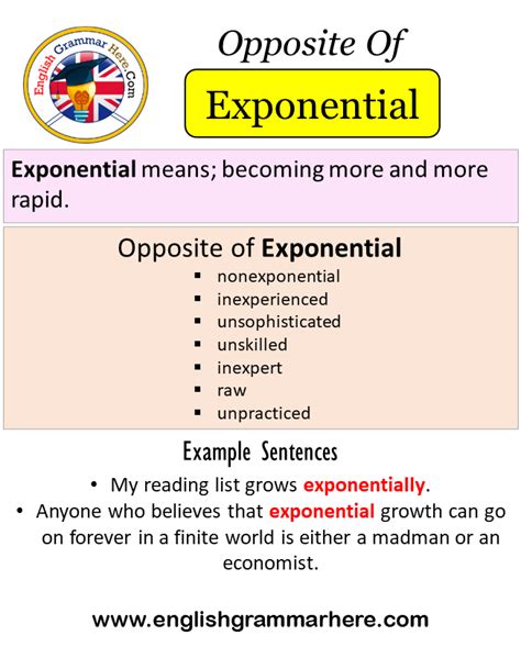 Opposite Of Exponential Antonyms Of Exponential Meaning And Example