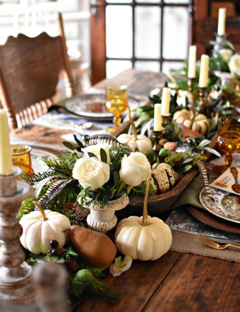 Beautiful French Country Thanksgiving Tablescape With Autumn Elegance