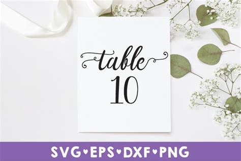 Wedding Table Numbers Svg Wedding Signs Svg Table Number Etsy