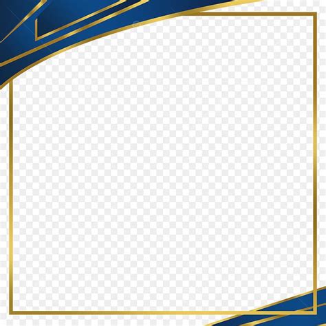 Certificate Border Clipart PNG Images Blue Background Gold Line