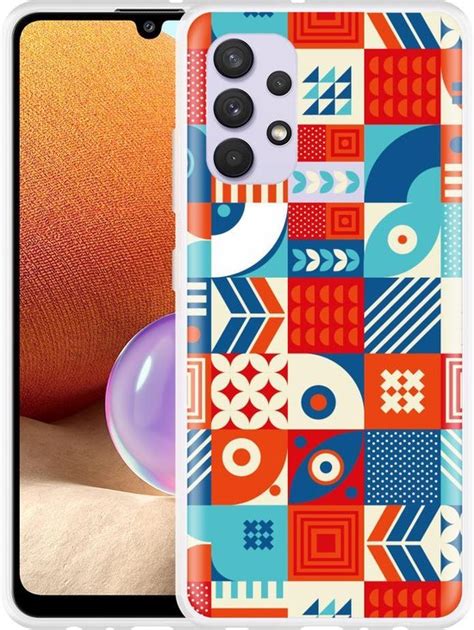 Samsung Galaxy A32 4G Hoesje Modern Abstract Vermillion Designed By