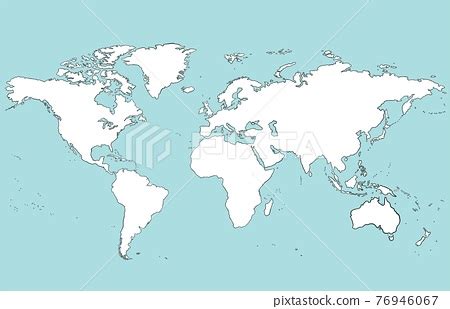 Freehand Drawing World Map Sketch On White Stock Illustration