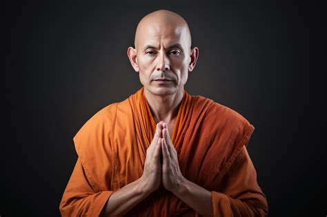 Premium Photo Photograph Buddhist Monk In An Orange Robe