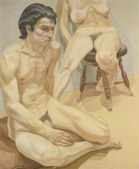 Philip Pearlstein SEATED MALE NUDE AND FEMALE NUDE 1968 MutualArt