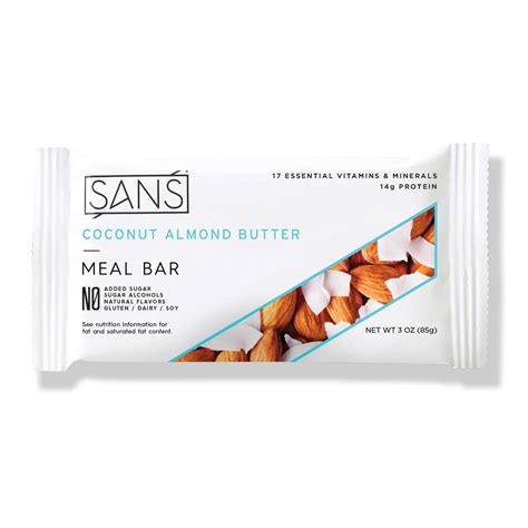 Amazon Sans Coconut Almond Butter Meal Replacement Protein Bar