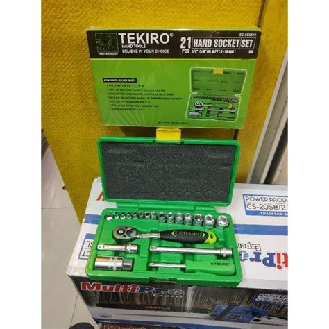 Kunci Sock Set TEKIRO 21pcs Hand Socket Set TEKIRO 21 Pcs 1 4 3 8 6pt