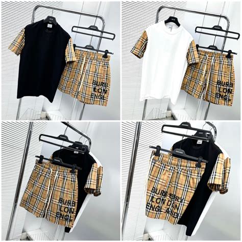 Bộ Quần Áo Nam Nữ BBR Kẻ Vàng Tay Phối Quần In Chữ Cực Nét Bộ Đồ Nam Nữ BBR Cực Hot Shopee
