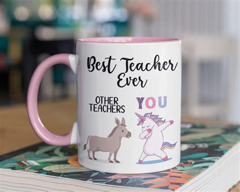 Best Teacher Ever Unicorn Mug Teacher Valentines Day Mug Etsy Canada