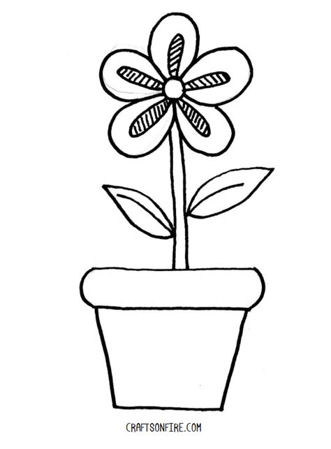 Simple Step By Step Flower Pot Drawing - bmp-think