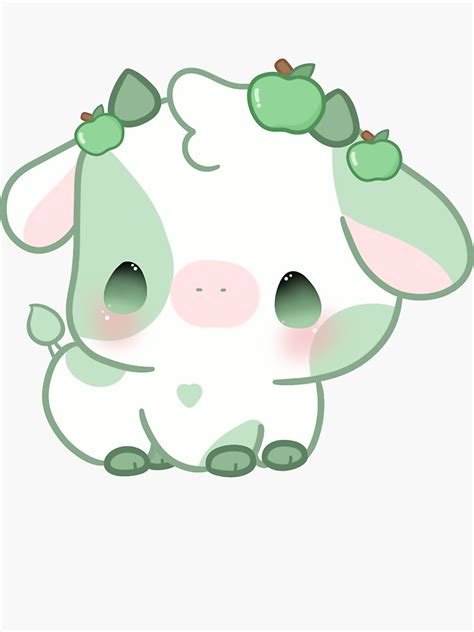 Apple Cow Kawaii Sticker For Sale By MayBK Redbubble