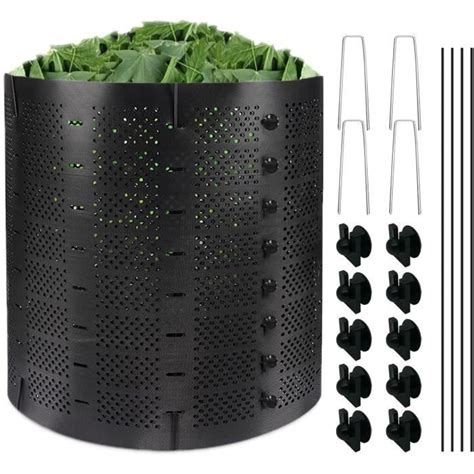 Composteur de jardin extensible 800 L TRAHOO Noir Matériau haute