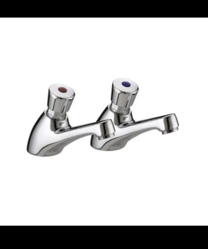 Pair Of Bristan Value Push Button Non Concussive Basin Pillar Taps