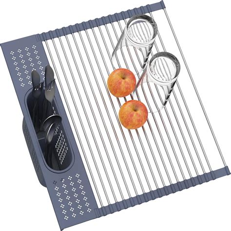 LEMIKKLE Roll Up Dish Drying Rack Over The Sink Dish Drying Rack Multi