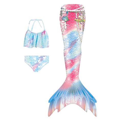 Hienoo Big Girls Swimsuit Bikini Tail Set Stage Performance Dress Up Party Bathing Suit