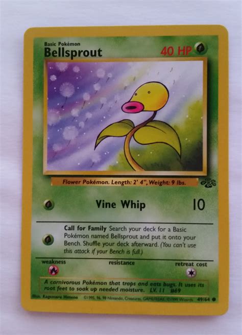 Original Bellsprout Pokemon Card for Crafting or Display