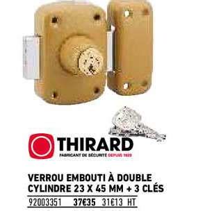 Promo Verrou Embouti Double Cylindre X Mm Cl S Thirard Chez