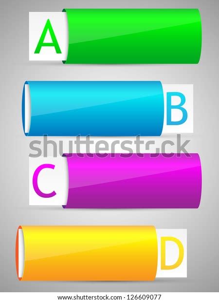 Set Colorful Options Banner Template Vector Stock Vector Royalty Free