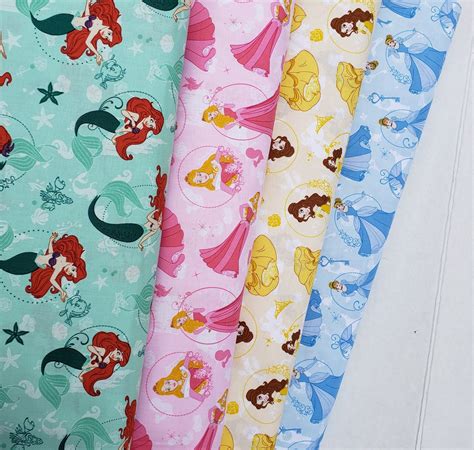 Disney Princess Cotton Fabric By Camelot Etsy Uk