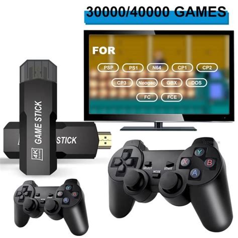 128G Console de jeu vidéo rétro avec Double manette 2 4G sans fil 4K HD