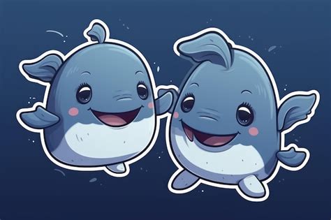 Premium AI Image | A cartoon whale and a baby whale