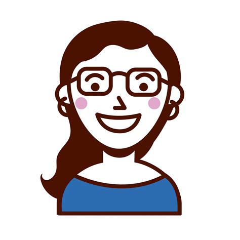 Woman Female With Eyeglasses Avatar Character 2590055 Vector Art At