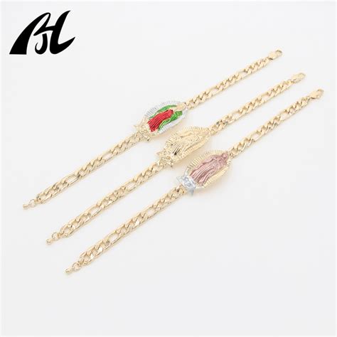 Women Pulseras Y Brazaletes Virgen De Guadalupe Religious Jewelry