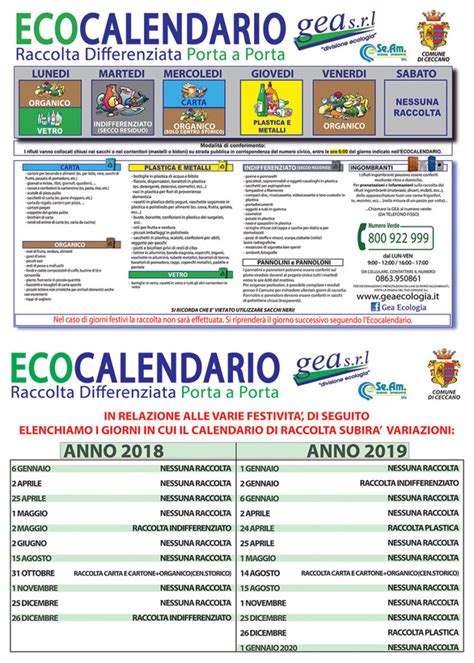 Comune Di Ceccano Raccolta Differenziata Ecocalendario Utenze