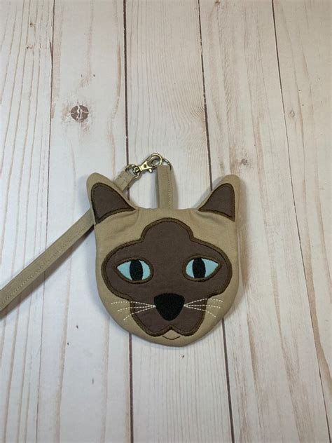 Coin Purse Cat Coin Purse Siamese Cat Zipper Pouch Siamese Cat Etsy