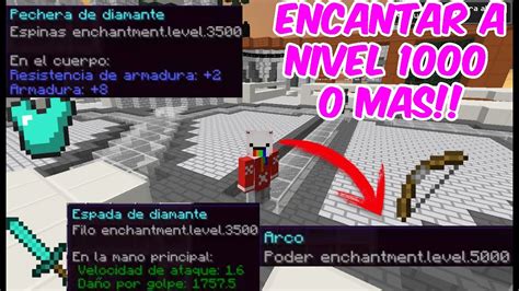 COMO ENCANTAR A NIVEL 1000 EN MINECRAFT CON COMANDOS TRUCO 2020