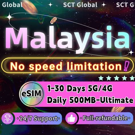 Sct Malaysia Esim Days Daily Mb Gb G Unlimited Data Esim