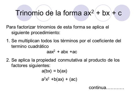 Pasos Para Crear Un Blog Trinomio De La Forma Ax2 Bx C