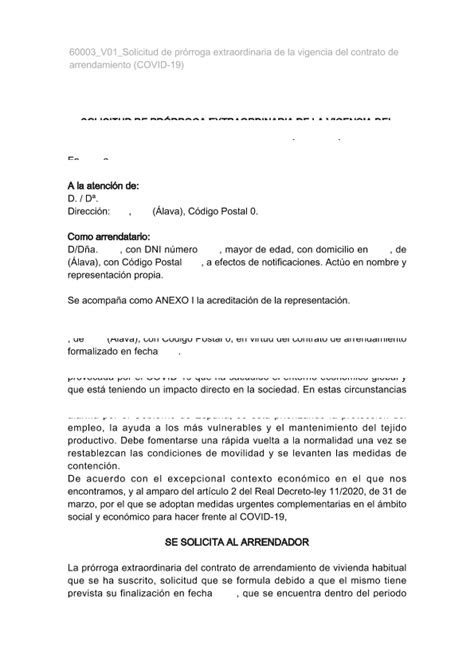 Arriba 44 Imagen Modelo De Prórroga De Contrato De Alquiler Abzlocal Mx