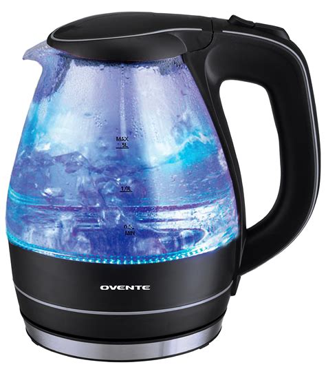 Ovente Electric Hot Water Glass Kettle Liter With Heat Tempered Borosilicate Glass