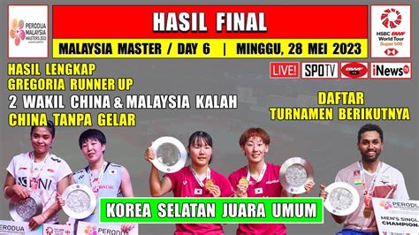 Hasil Lengkap Final Malaysia Master 2023 Hari Ini CHINA Tanpa Gelar