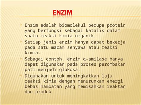 PPT Mekanisme Kerja Enzim Ppt 1 DOKUMEN TIPS