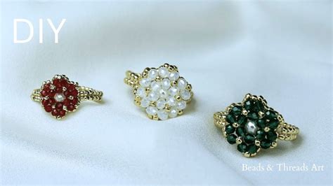 How To Make A Beautiful Ring Tutorial Diy Beaded Ring Youtube