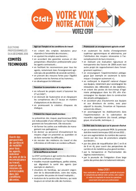 Pourquoi voter CFDT pour les Comités Techniques CT du Ministère