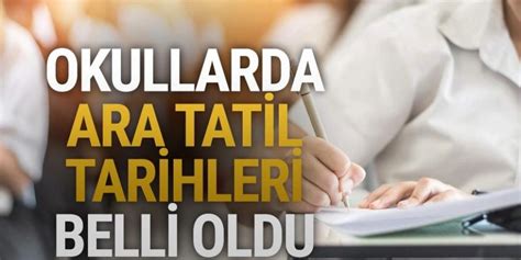 Okullarda Ilk Ara Tatil Tarihi Belli Oldu